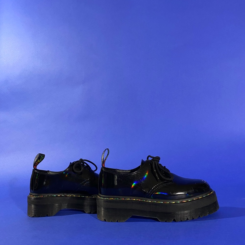 Iridescent Black platform Oxford Dr Martens size 7